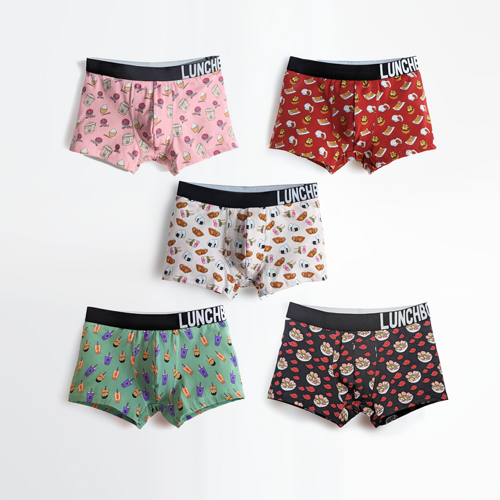 A 5 pack of Asian themed boxer briefs.