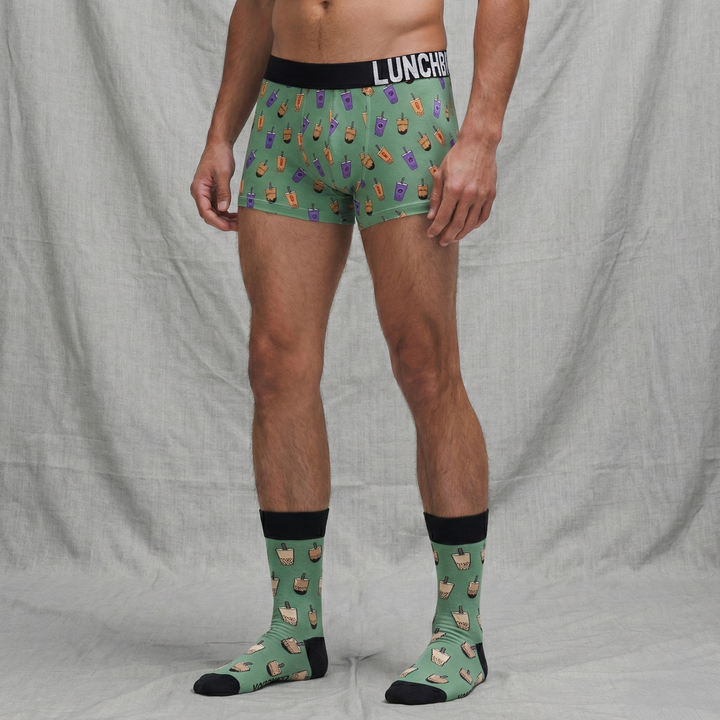 "Bubble Tea/ Boba All-Day" Boxer Briefs + Socks Bundle
