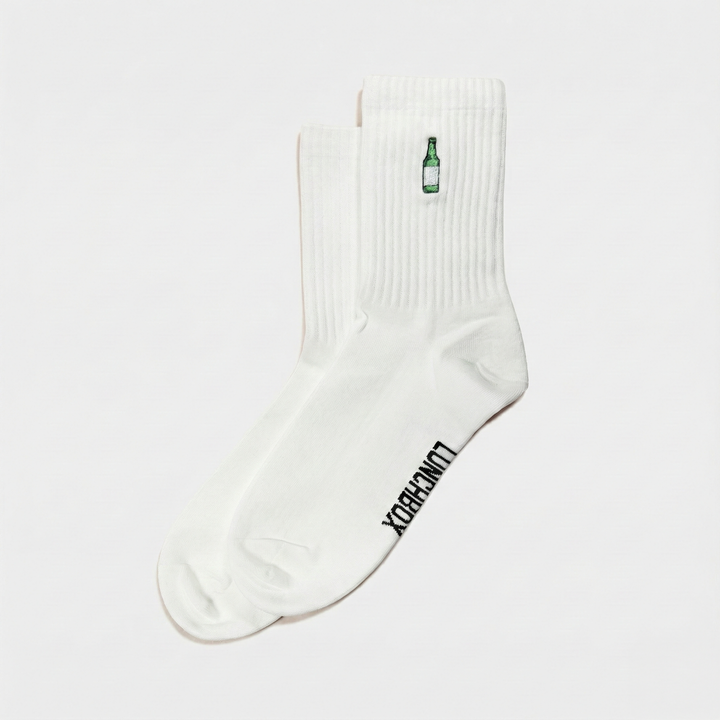 Embroidered Soju Crew Socks