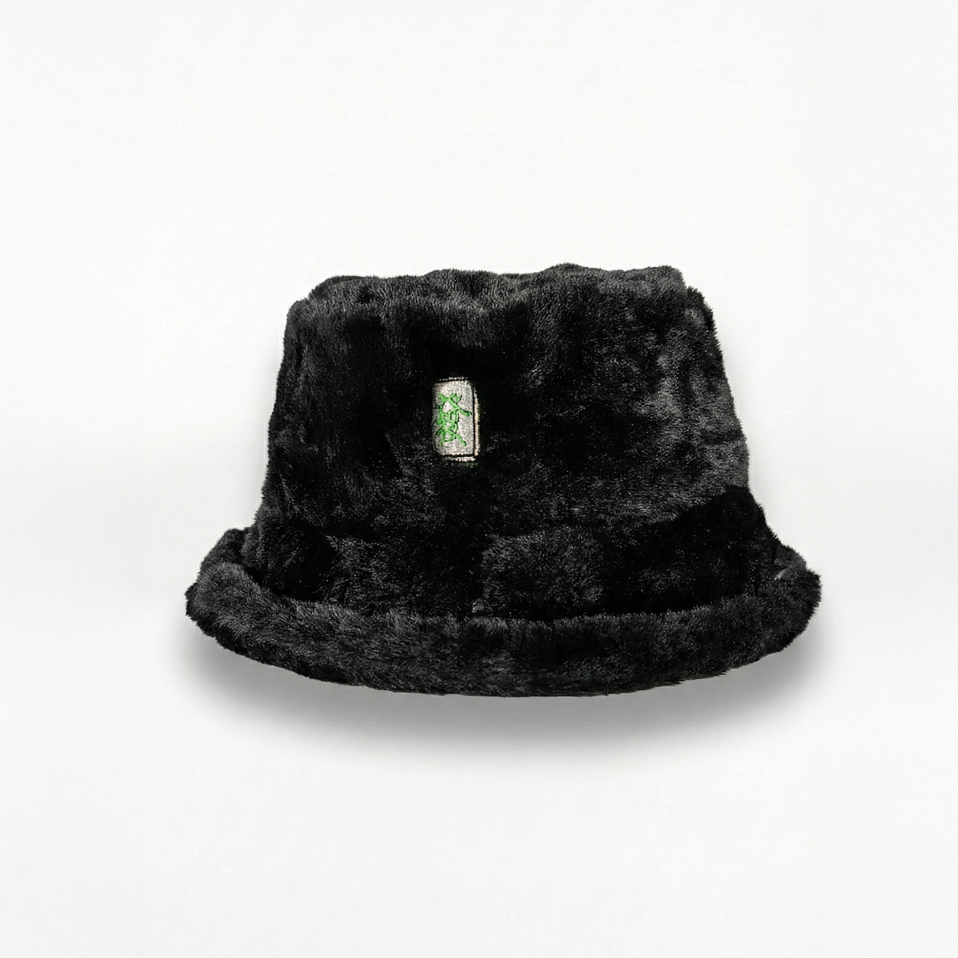 Embroidered Mahjong Fluffy Bucket Hat