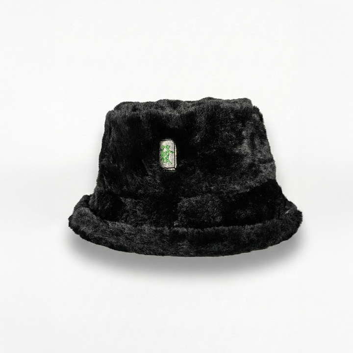 Embroidered Mahjong Fluffy Bucket Hat