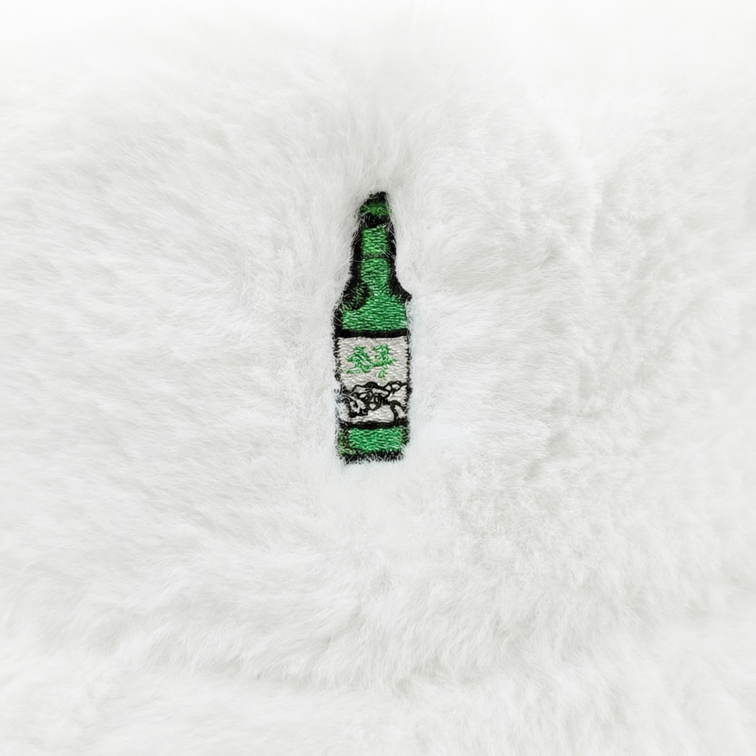 Embroidered Soju Fluffy Bucket Hat