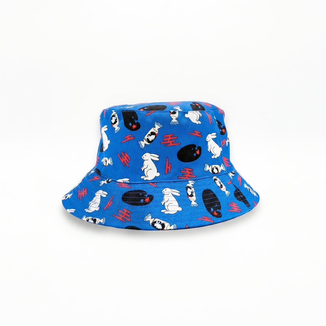 Blue Rabbit Reversible Bucket Hat
